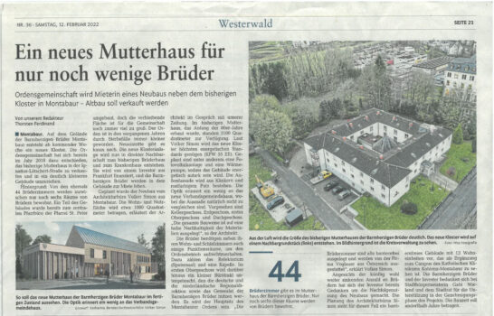Artikel Neubau Mutterhaus Montabaur